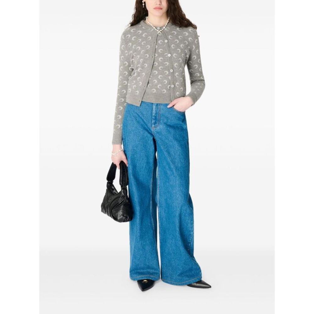 Marine Serre Women's Sweaters Light Grey - Picture 4 of 5